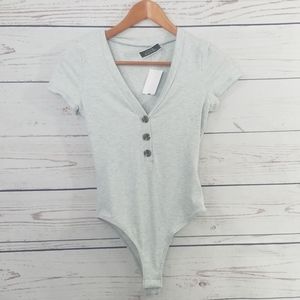 NWT Blue Blush Light Grey Bodysuit Size Small
